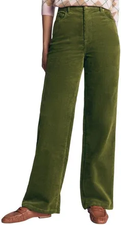 Boden High Waist Corduroy Column Jeans in Forest Green at Nordstrom, Size 14