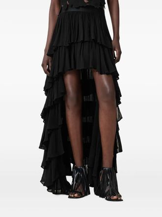 AllSaints Cavarly tiered ruffle maxi skirt - Black
