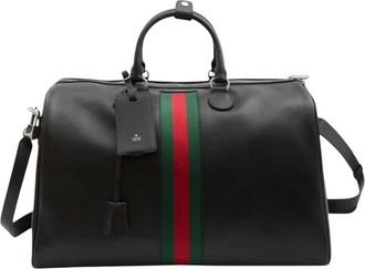 Gucci Black Web Trademark Medium Duffle Bag