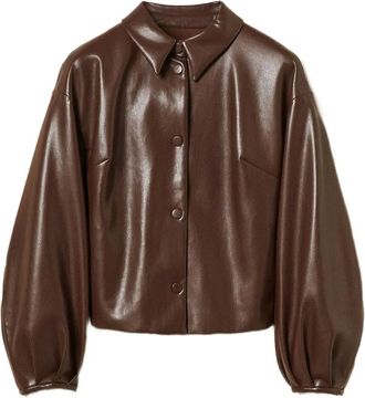 Twin-Set Bomber con colletto a camicia - Marrone