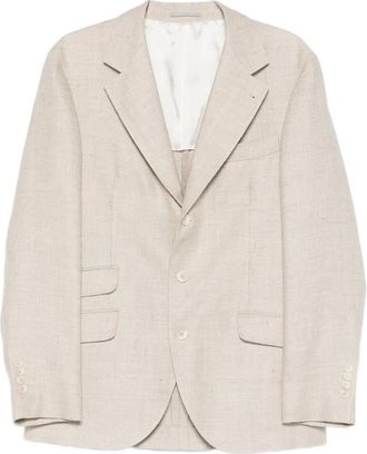 Brunello Cucinelli Blazer met enkele rij knopen - Beige