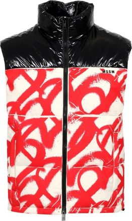 Msgm Gewatteerde trui met spuitverfpatroon - Dames - Bodywarmers - Veelkleurig - M - Jassen