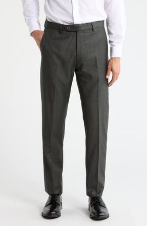 Zanella Noah Classic Serge Wool Straight Leg Pants in Green at Nordstrom Rack, Size 44