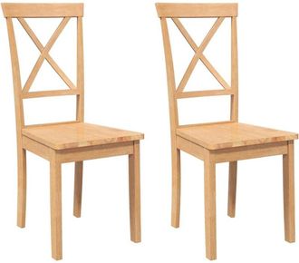 vidaXL Sillas de comedor 2 unidades madera maciza de caucho Vidaxl