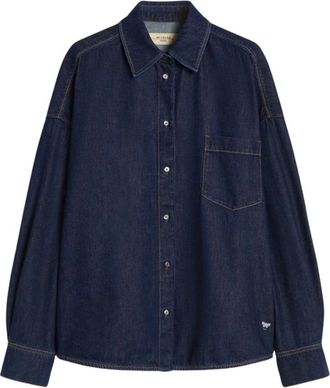 Max Mara Wkdfoggia Katoenen Denim Overhemd - Dames - Spijkeroverhemden - Blauw - 2XS - Katoen - Overhemden