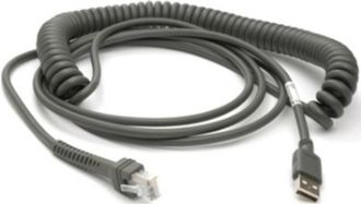 Zebra Cba-u09-c15zar Cable En Espiral Apantallado Usb De 4,6 M Para Ls3408 Ds3508