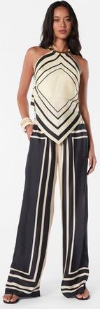 Nicholas Sandra Print Pant in Black Ivory Scarf Print at Nordstrom, Size X-Large
