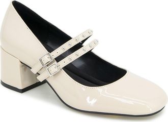 Kenneth Cole Reaction Leeann Studded Mary Jane Pump in Nude Patent at Nordstrom Rack, Size 6.5