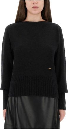Tom Ford Kasjmierblend trui met ribgebreide zoom - Dames - Cashmere truien - Zwart - S - Kasjmier - Truien & Vesten