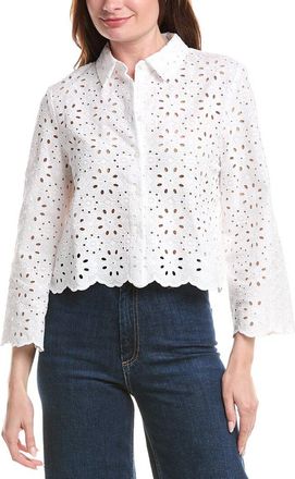 Brooks Brothers Eyelet Crop Blouse