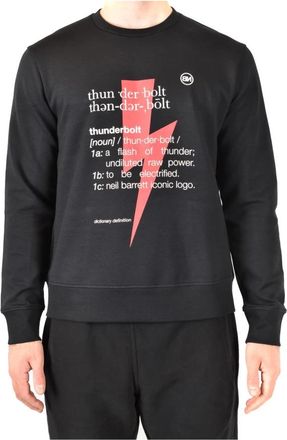 Neil Barrett Stijlvol Sweatshirt - Heren - Sweatshirts - Zwart - M - Katoen - Hoodies & sweatvesten