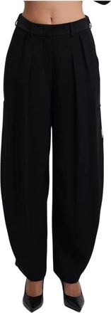 A|X Armani Exchange Pantaloni a gamba larga con pinces - - Trousers - Donna - Nero - 2XS
