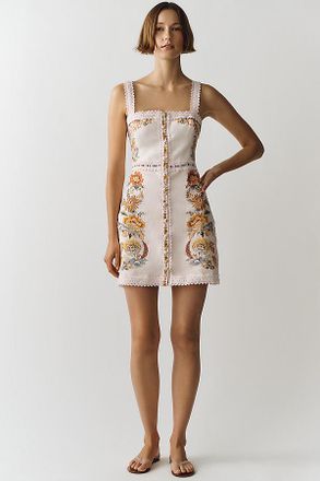 Farm Rio Linen Buttondown Mini Dress