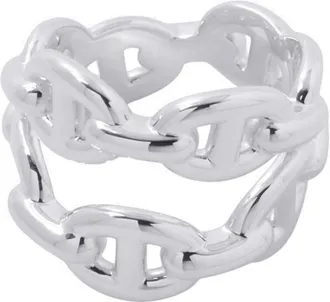 Herm&egrave;s Silver 925 Band Ring (Pre-Owned)