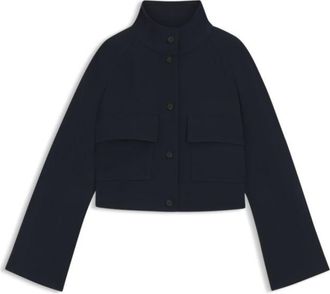 BOSS Modern-fit blazer in wrinkle-resistant crepe