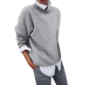 Generic Ladies Sweaters and Jumpers Bohemia Jumpers for Women Autumn Sweaters Sweatshirt Plus Size Sweatshirt Sweater UK Going Out Long Sleeve Pullover Large 