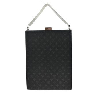 Louis Vuitton Saint Ange Handbag Monogram Satin Black Satin Handbag (Pre-Owned)