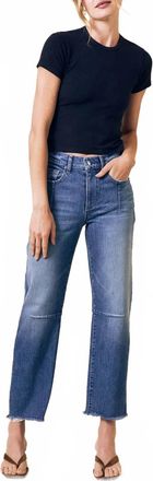 LE JEAN Pixie Ankle Fray Mid Rise Jeans In Liberty