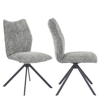 Home Heavenly Pack de 2 sillas giratorias en tela musgo patas negras 93 x 63 x 48 cm