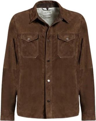 Gimos Licht Suede Ongevoerde Overhemd - Heren - Leren en Su&egrave;de Jassen - Bruin - 2XL - Leer - Jassen