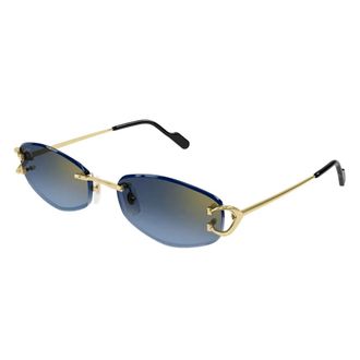Cartier Sunglasses, unisex, Yellow, Size: 57 MM Hexagonal Sunglasses with C D&eacute;cor Detail