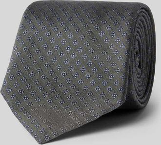 Gierremilano Seidenkrawatte aus reiner Seide mit Allover-Stitching (7,5 cm) in Dunkelgruen, Gr&ouml;&szlig;e 1