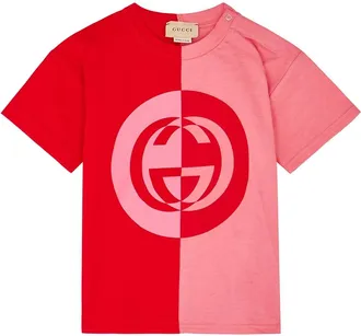 Gucci Kids Pink and red Logo Cotton T-shirt (6-36 Months) - Red Other - 9 Months
