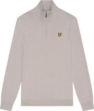 Lyle & Scott Truien & Vesten, Heren, Grijs, 3Xl, Katoen, Mid Knits Cotton Merino Quarter Zip Jumper