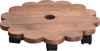 Infinite Soporte De Madera Para Macetas Con Ruedas Con Freno - Di&aacute;metro 20 Cm/25 Cm/30 Cm/35 Cm - Estable Y Robusto Para Mover F&aacute;cilmente Macetas Y Plantas De 
