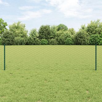 Berkfield Home Fence Posts 11 pcs U-Channel Green 120 cm Steel