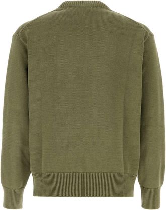 Kenzo Mens Paris Emblem Sweater Green Cotton