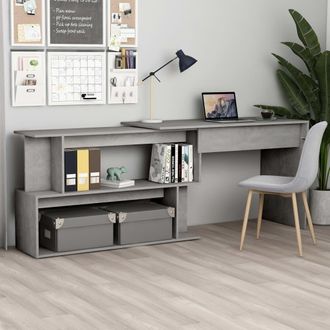 vidaXL Scrivania Angolo Grigio Cemento 200x50x76 Cm Legno Multistrato - Vidaxl