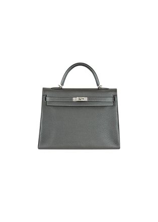 Hermès Graphite Veau grey Taurillon Clemence leather Kelly II 35 Retourne bag PHW