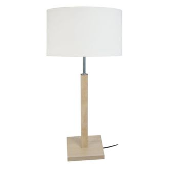 Tosel L&aacute;mpara de mesamadera Alt.54cm natural Pantalla: crudo