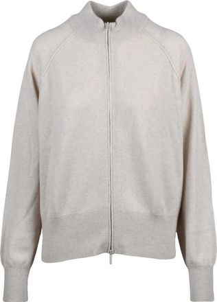 Marella Truien & Vesten, Dames, Beige, L, Kasjmier, Lubiana Zip Cardigan