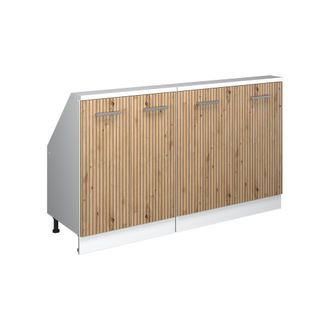 Vicco Armario De Cocina Para Techo Inclinado R-line, Roble Artesanal/blanco, 140 Cm Lote De 2, Vicco