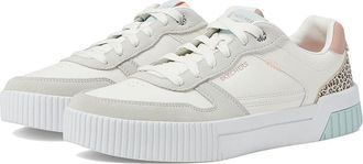 Skechers Court Classics Jade - Feline Instinct Womens Shoes Natrual/Multi : 7.5 B - Medium, Leather/Suede