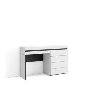 Skraut Home Skraut Home - Tocador, Dormitorio Habitaci&oacute;n, 127x75x35 Cm, Con Caj&oacute;n, C&oacute;moda, Cajonera, Estilo Moderno, Blanco