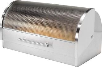 Oggi Stainless Steel Bread Box With Glass Lid