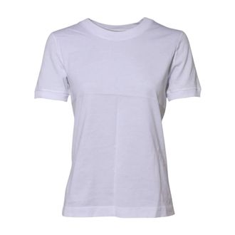 Dolce & Gabbana T-Shirts, female, White, Size: XS Round Neck Short Sleeve T-shirt