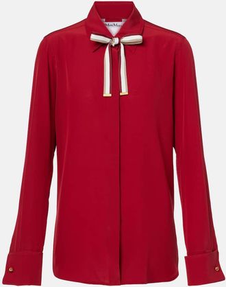 Max Mara Blusa Apollo in crêpe di seta con fiocco
