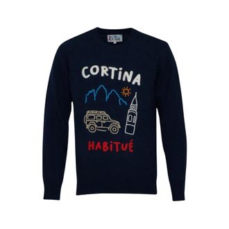 MC2 Saint Barth Truien & Vesten, Heren, Blauw, S, Wol, Heron Crewneck
