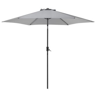Beliani Beliani - Sombrilla De Jard&iacute;n De Tela De Poli&eacute;ster Gris 270 Cm Resistente A La Intemperie Varese