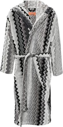 Missoni Home Giacomo Badjas met Capuchon - Dames - Badjassen - Grijs - S - Katoen - Nachtkleding