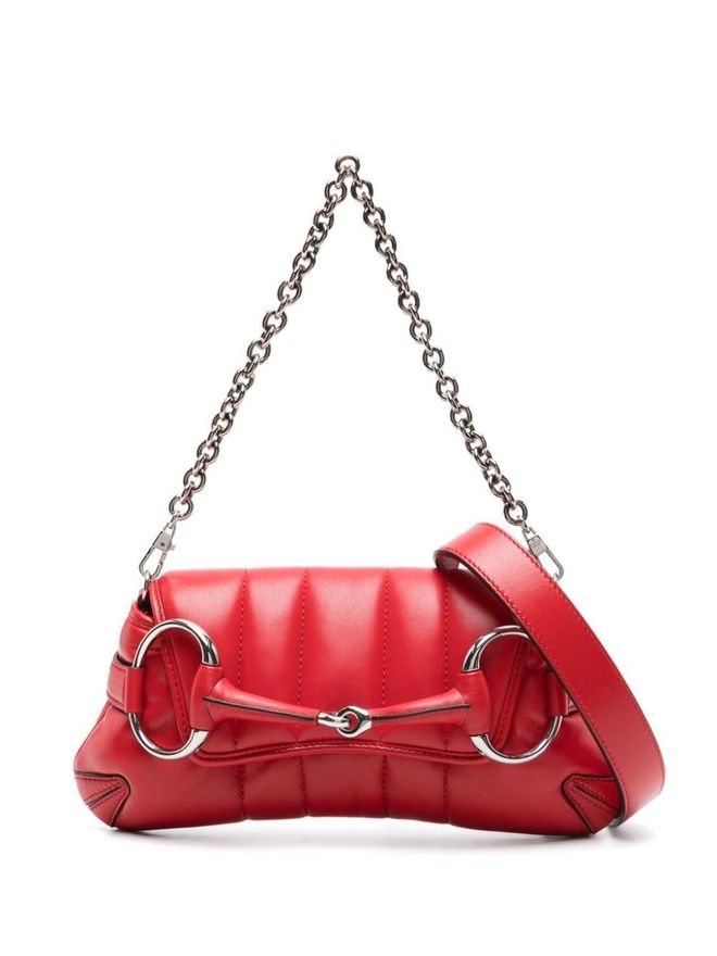 small Horsebit Chain shoulder bag - Red