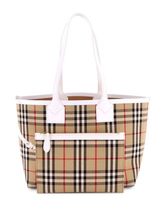 Burberry London Vintage Check Canvas Small tote bag - Marrone