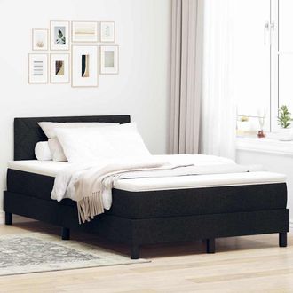 vidaXL Vidaxl - Letto A Molle Con Materasso Nero 120 X 190 Cm Tessuto