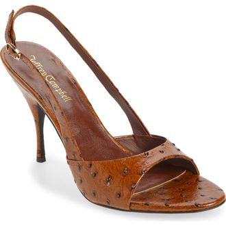 Jeffrey Campbell Triomphe Slingback Sandal in Light Brown Ostrich at Nordstrom, Size 5.5