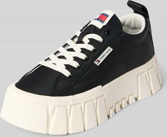 Tommy Jeans Low Top Sneaker aus echtem Leder Modell FLATFORM CHUNKY SNEAK in Black, Gr&ouml;&szlig;e 36