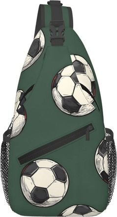 Generic Paint Black And White Football Crossbody Bag Lightweight Shoulder Bag With Zipper Backpack For Women Traveling Workout